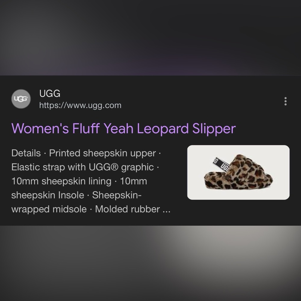 UGG Fluff Yeah Leopard Print Sheepskin Slippers